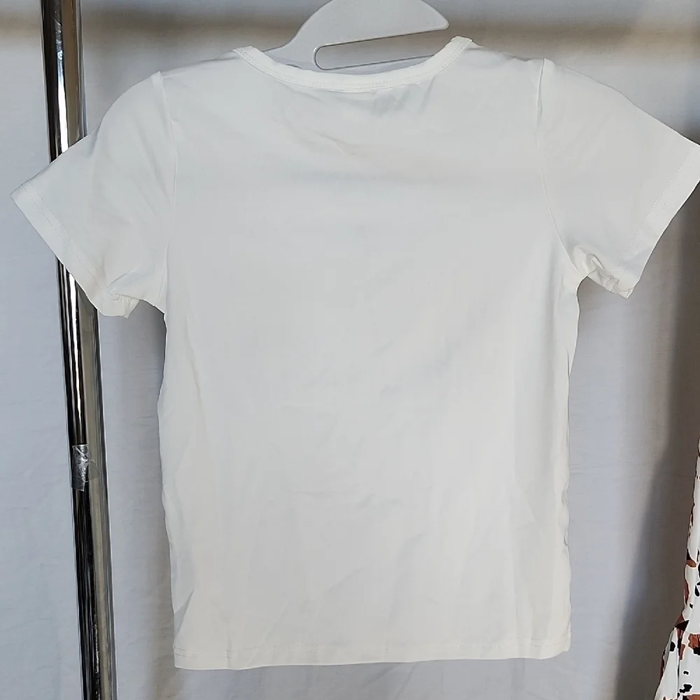 SHEIN White and Brown Kids Matching Set